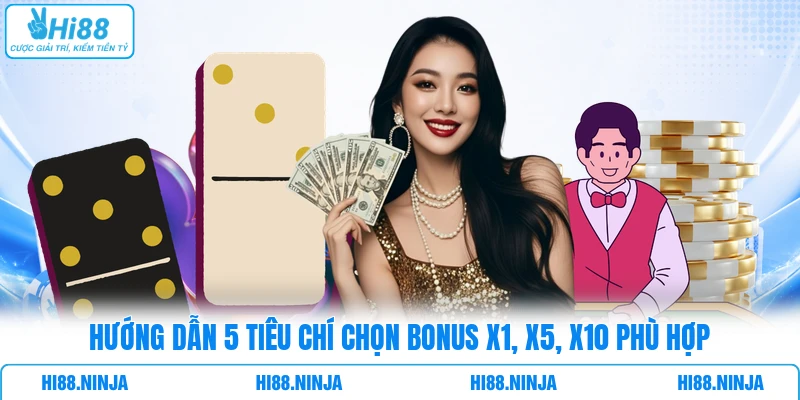 Hướng dẫn 5 tiêu chí chọn Bonus x1, x5, x10 phù hợp