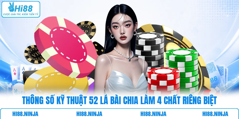 Thông số kỹ thuật 52 lá bài chia làm 4 chất riêng biệt